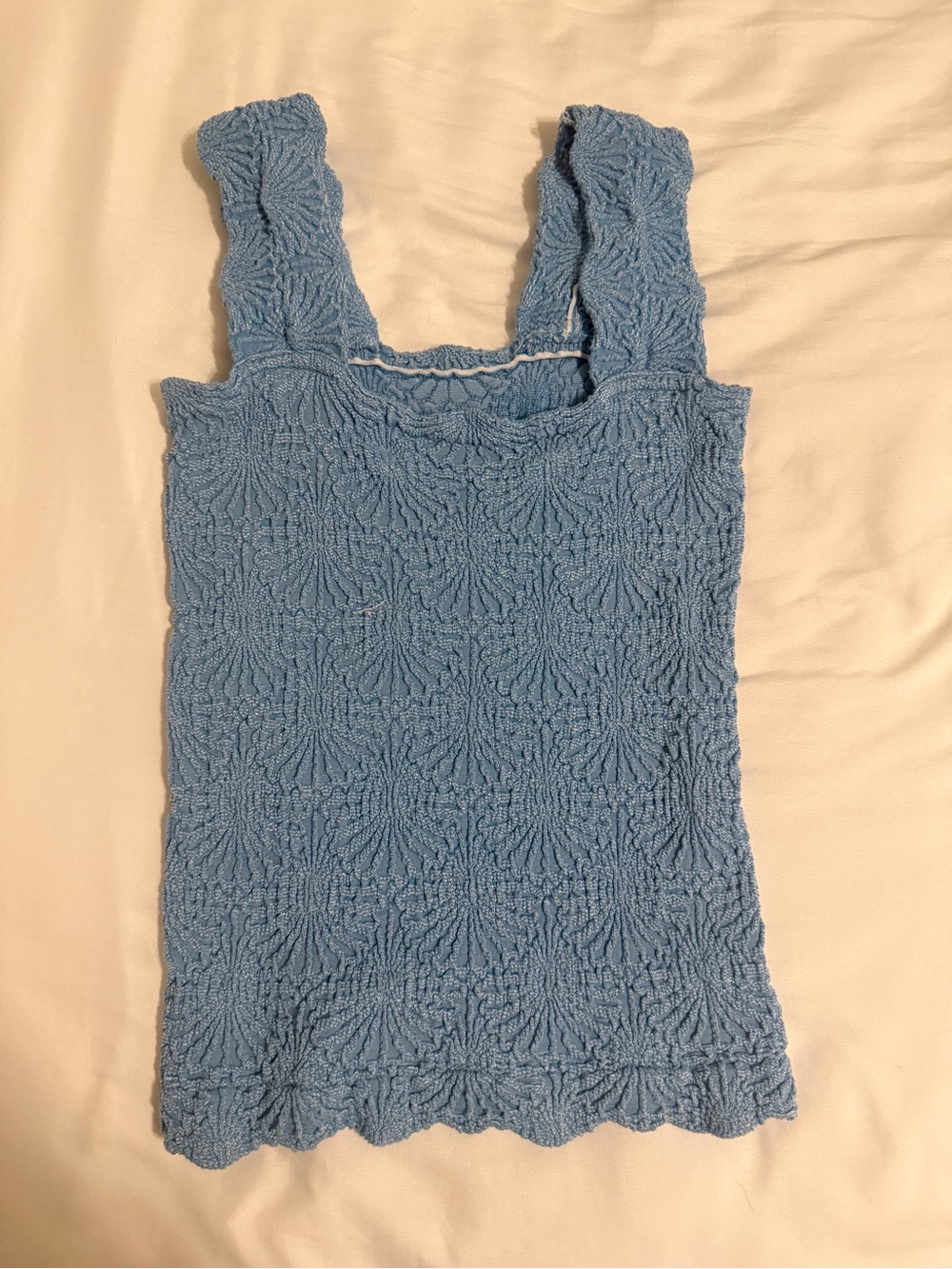 Free People Dusty Blue Textured Tank
